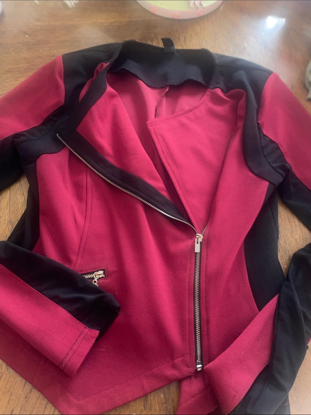 Windsor Asymmetric Zip Two-Tone blazer